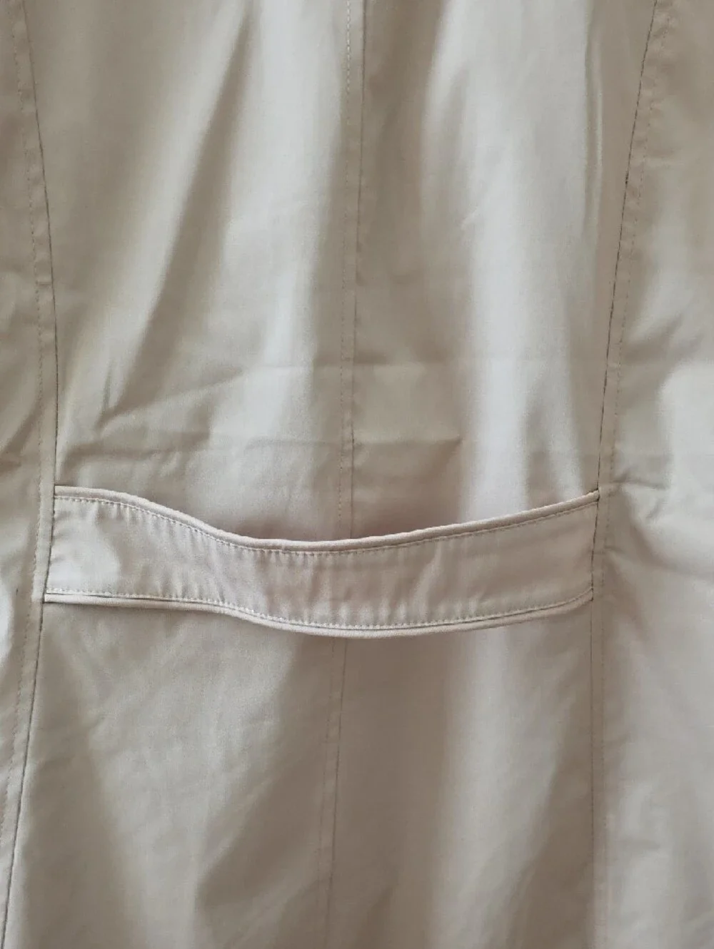Lands' End Women's Light Beige Hooded Trench Coat - Picture 7 of 9